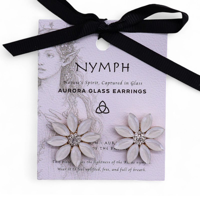 Parel - Vintage Glas - Bloemen - Oorbellen