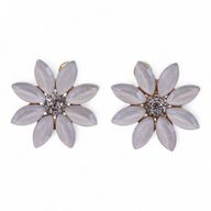 Parel - Vintage Glas - Bloemen - Oorbellen
