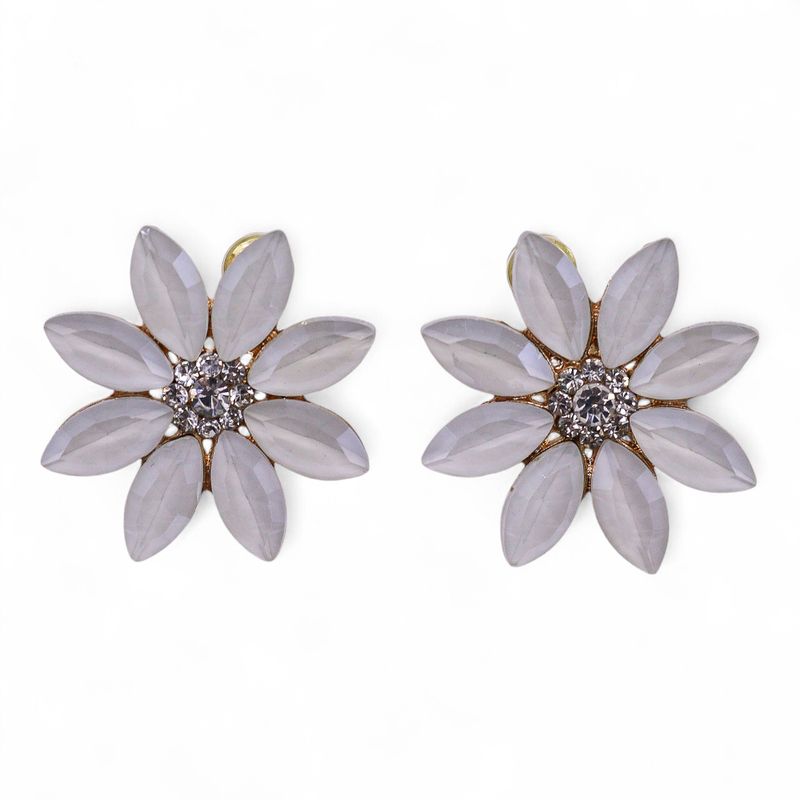 Parel - Vintage Glas - Bloemen - Oorbellen