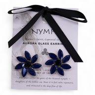 Koningsblauw - Vintage Glas - Bloemen - Oorbellen