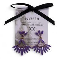 Lavendel - Vintage Glas - Lange Druppel - Oorbellen