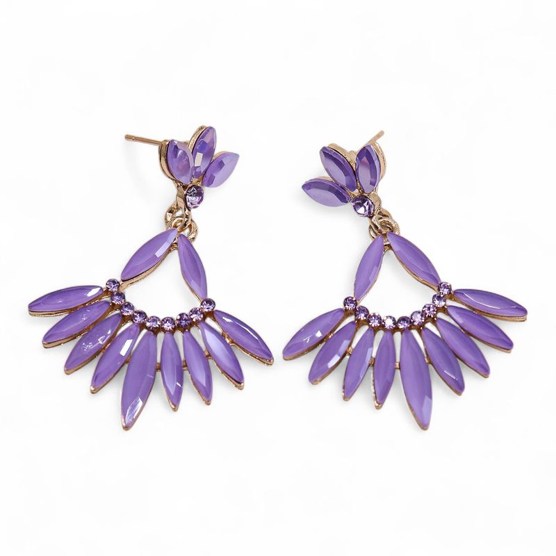 Lavendel - Vintage Glas - Lange Druppel - Oorbellen