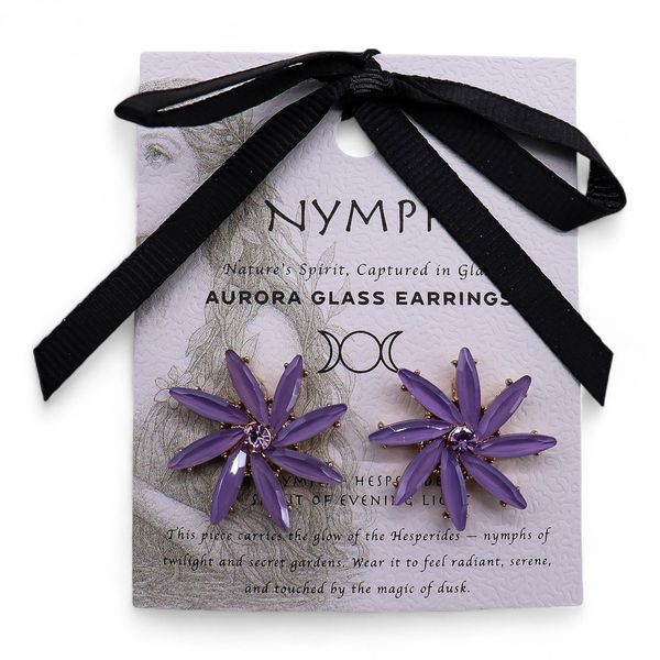 Lavendel - Vintage Glas - Bloemen - Oorbellen