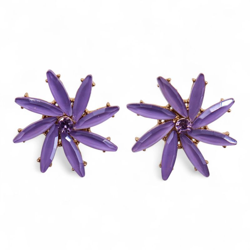 Lavendel - Vintage Glas - Bloemen - Oorbellen