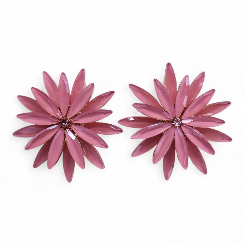 Rozenkwarts - Vintage Glas - Bloemen - Oorbellen