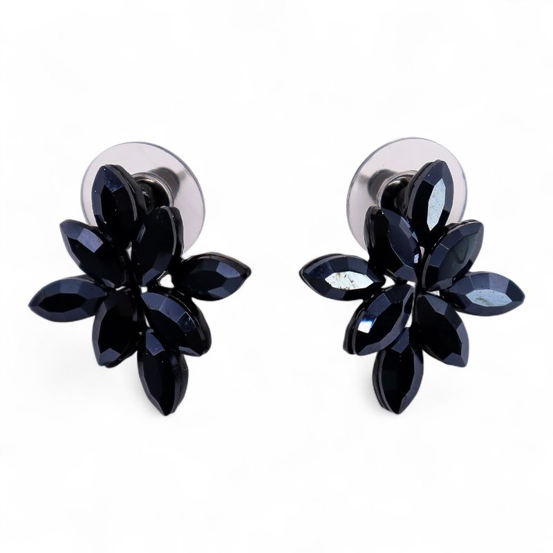 Gitzwart - Vintage Glas - Bloemen - Oorbellen