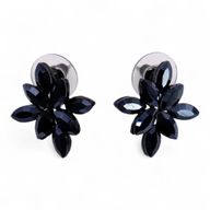 Gitzwart - Vintage Glas - Bloemen - Oorbellen