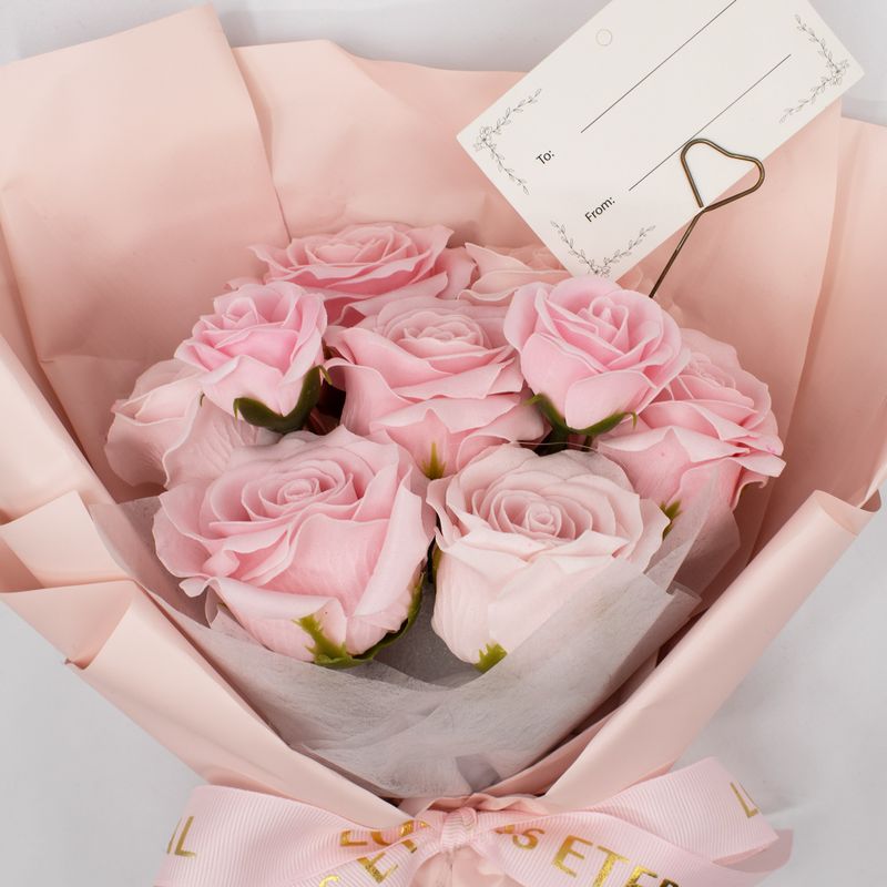 Groot Boeket Roze Zeeprozen – Love is Eternal – met Cadeaukaart