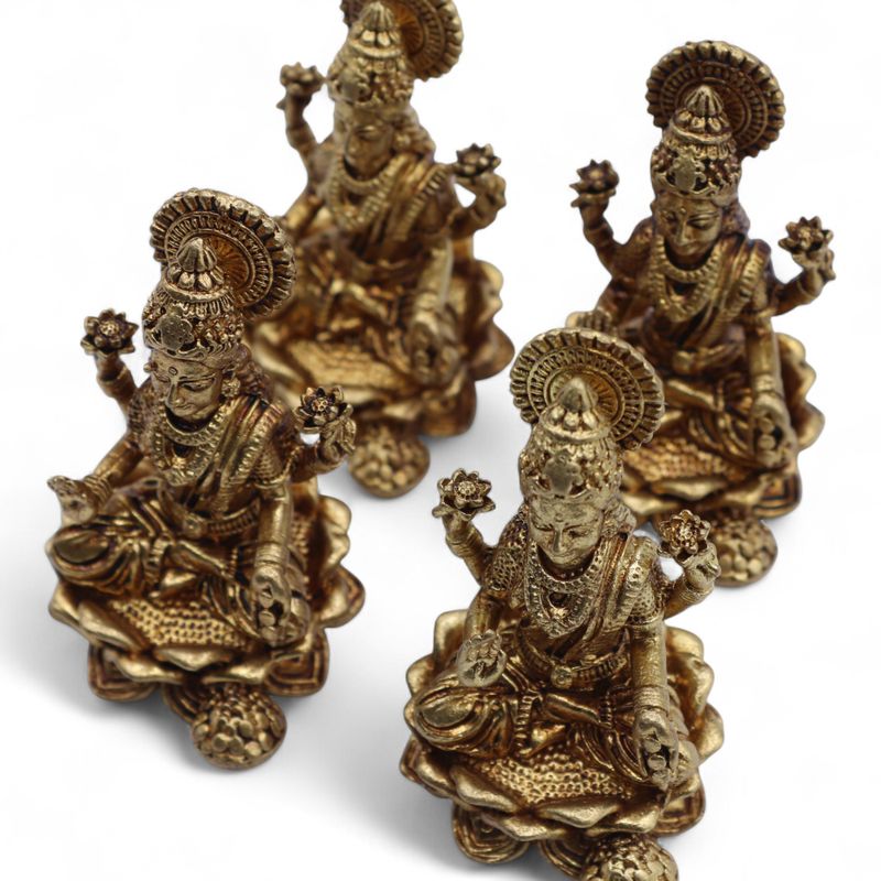 Messing Miniatuur Goden – Laxmi (52 g) – 49 mm