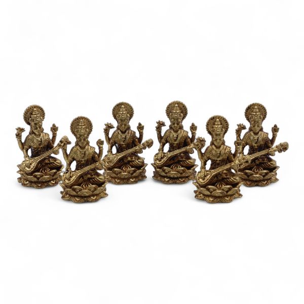 Messing Miniatuur Goden – Sarswati (22 g) – 34 mm