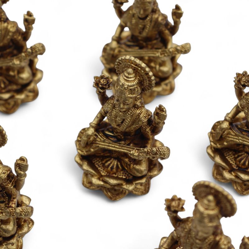 Messing Miniatuur Goden – Sarswati (22 g) – 34 mm