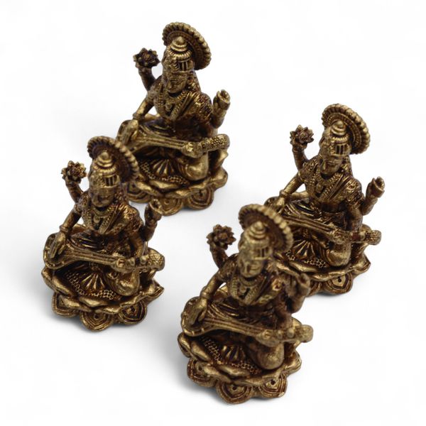 Messing Miniatuur Goden – Sarswati (52 g) – 49 mm