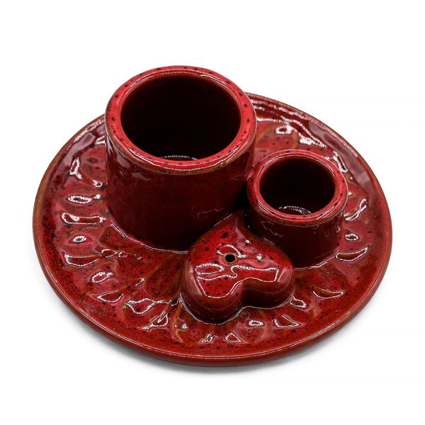 Palo Santo Stick & Smudge Houder – Mandala – Rood met Hart Glans