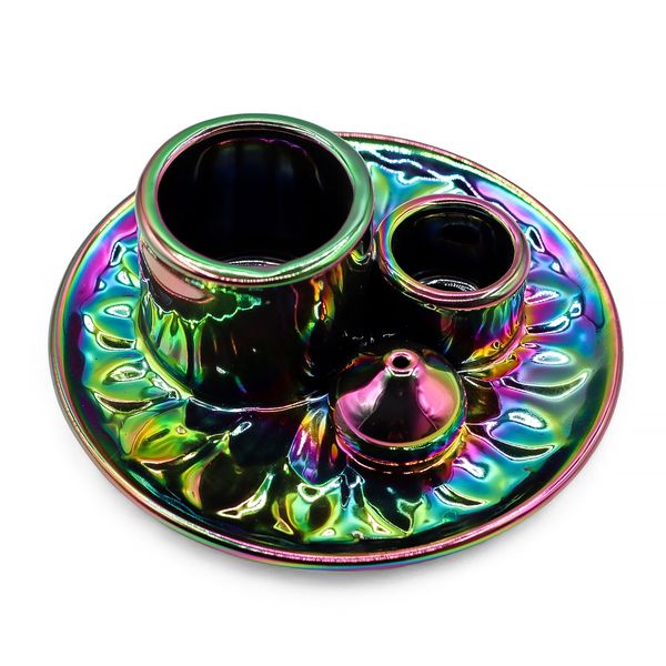 Palo Santo Stick & Smudge Houder – Mandala – Metallic Regenboog