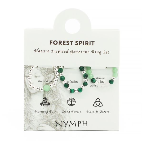 Nymph Spirit Gemstone Ring Set - Forest Spirit