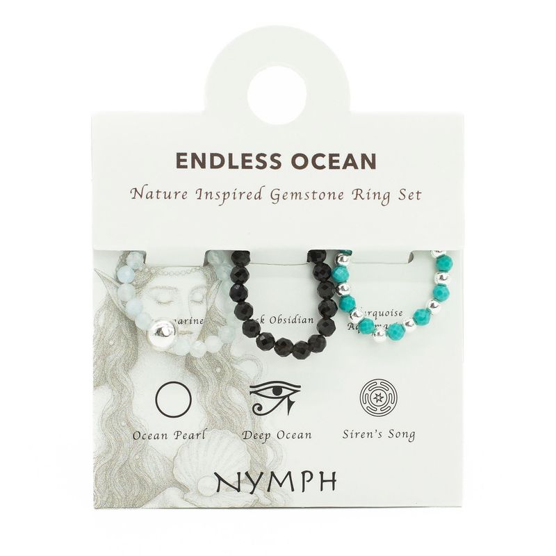 Nymph Spirit Edelsteen Ringenset – Eindeloze Oceaan
