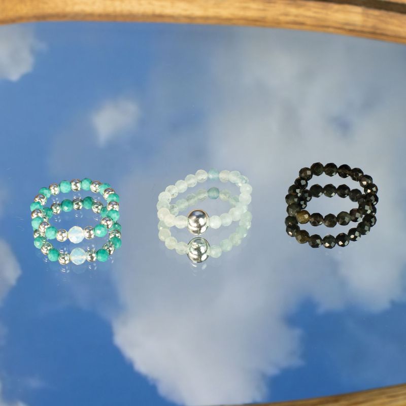 Nymph Spirit Edelsteen Ringenset – Eindeloze Oceaan