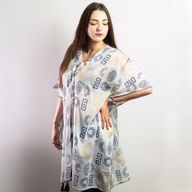 Kaftan - Goud & Blauw Grieks Motief - Handgeschilderd