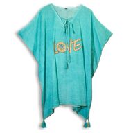 Kaftan - Turquoise & Goud Liefdesdesign