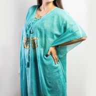 Kaftan - Turquoise & Goud Liefdesdesign