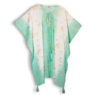Kaftan - Wit & Turquoise & Goud Vissendesign