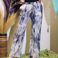 Lounge Broek - Goud & Blauw Grieks Motief - Handgeschilderd
