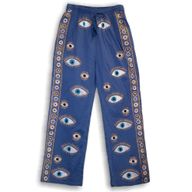 Lounge Broek - Rijk Blauw & Goud Handgeschilderd Oog van Fatima Design