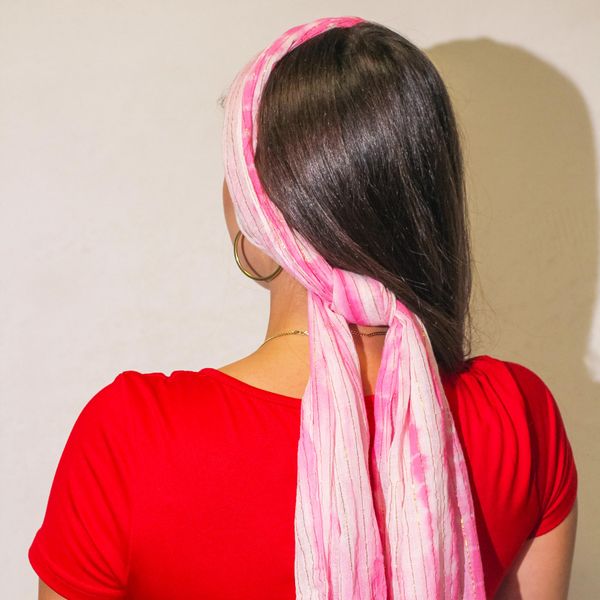 Nomad Sari - Summer Scarf - 180x50cm - Party Shine - Perfect Pink