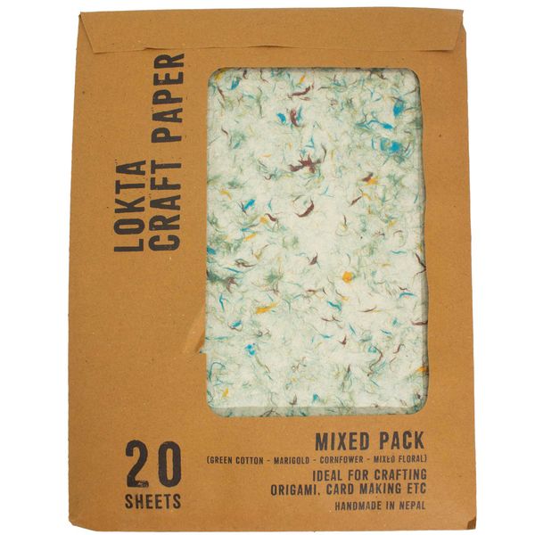 A4 – Lokta Handgeschept Papier (20 vellen) – Gemengde Set