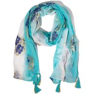 Nomad Sari - Zomersjaal - 180x50cm - Aqua Fish - Turkoois