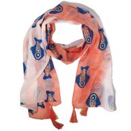 Nomad Sari  - Summer Scarf -  180x50cm - Aqua Fish - Coral