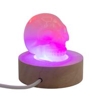 6 cm Ronde Houten USB LED Standaard - Meerkleurig