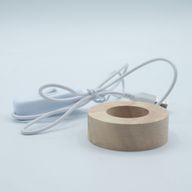 6 cm Ronde Houten USB LED Standaard - Meerkleurig