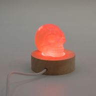 6 cm Ronde Houten USB LED Standaard - Meerkleurig