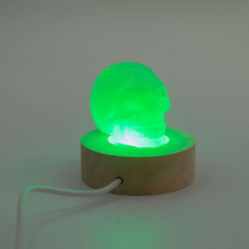 6 cm Ronde Houten USB LED Standaard - Meerkleurig