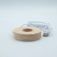 8 cm Ronde Houten USB LED Standaard - Koel/Warm/Daglicht