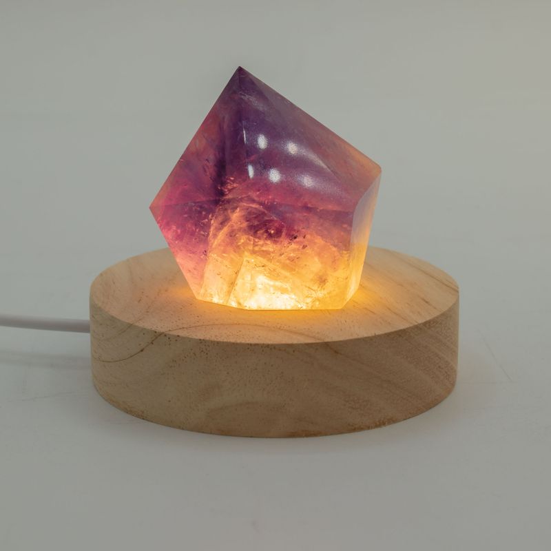 8 cm Ronde Houten USB LED Standaard - Koel/Warm/Daglicht
