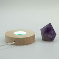 8 cm Ronde Houten USB LED Standaard - Meerkleurig