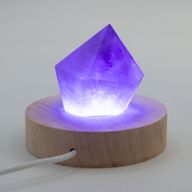 8 cm Ronde Houten USB LED Standaard - Meerkleurig