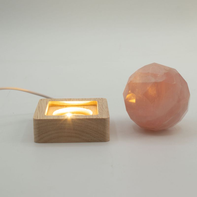 6 cm Vierkante Houten USB LED Standaard - Koel/Warm/Daglicht