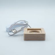 6 cm Vierkante Houten USB LED Standaard - Koel/Warm/Daglicht
