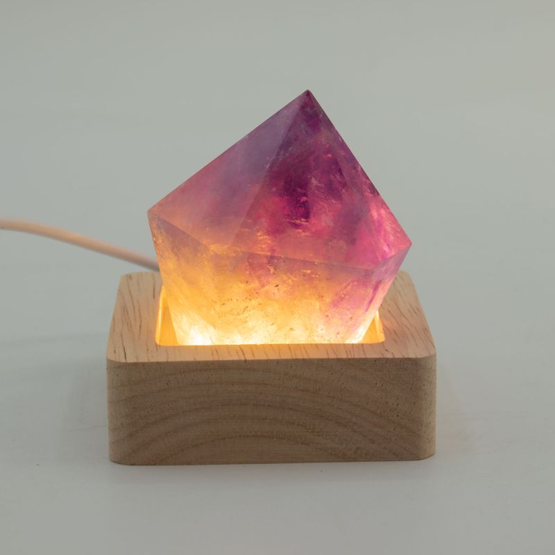 6 cm Vierkante Houten USB LED Standaard - Koel/Warm/Daglicht