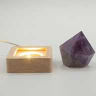 6 cm Vierkante Houten USB LED Standaard - Koel/Warm/Daglicht