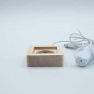 6 cm Vierkante Houten USB LED Standaard - Meerkleurig