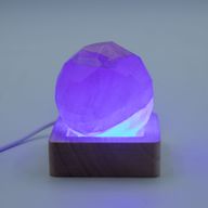 6 cm Vierkante Houten USB LED Standaard - Meerkleurig
