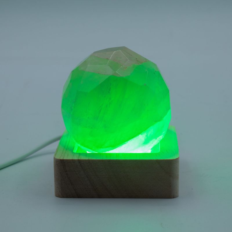 6 cm Vierkante Houten USB LED Standaard - Meerkleurig