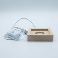 8 cm Vierkante Houten USB LED Standaard - Koel/Warm/Daglicht