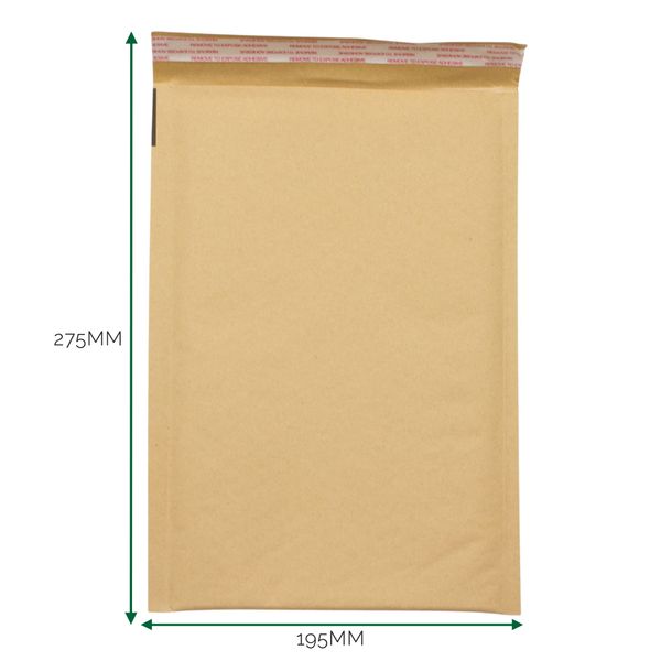 Kraft Gevoerde Luchtkussen Envelop (195 × 275 + 40 mm)