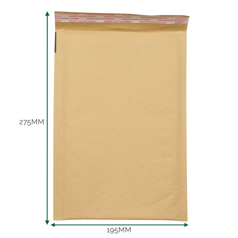 Kraft Gevoerde Luchtkussen Envelop (195 × 275 + 40 mm)