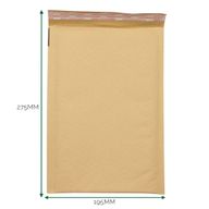 Kraft Gevoerde Luchtkussen Envelop (195 × 275 + 40 mm)